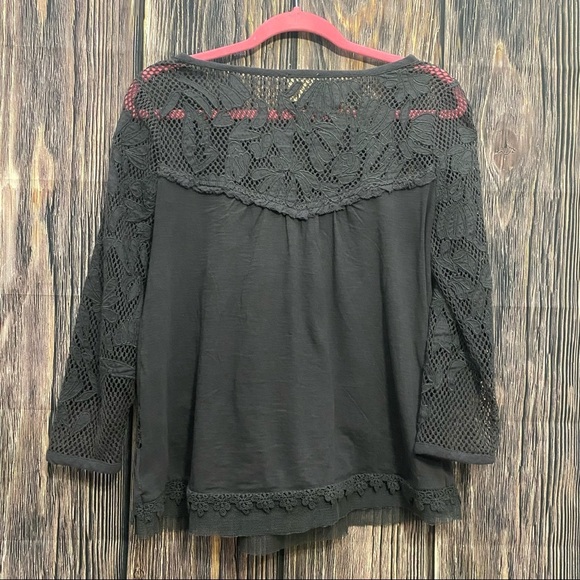 Meadow Rue | grey eyelet lace blouse - Picture 4 of 6